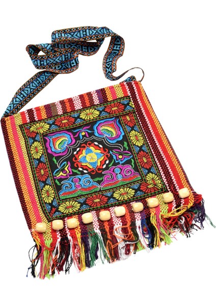 Bohem Moda Omuz Çantası Sling Crossbody Çanta Parti Alışverişi Için Kırmızı 28.5cm(Yurt Dışından)