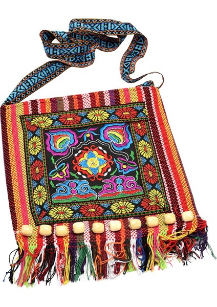 Bohem Moda Omuz Çantası Sling Crossbody Çanta Parti Alışverişi Için Kırmızı 28.5cm(Yurt Dışından) modelleri