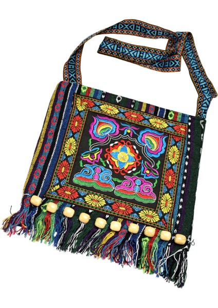 Bohemian Moda Omuz Çantası Sling Crossbody Çanta Parti Alışverişi Için Mavi 28.5cm