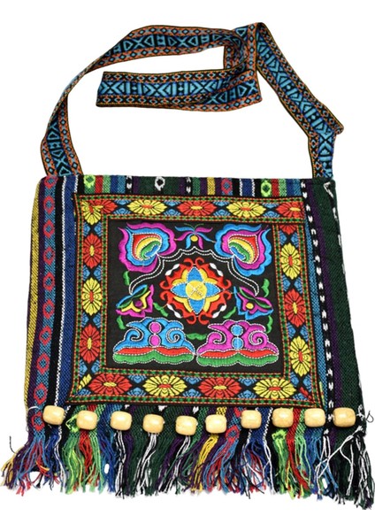 Bohemian Moda Omuz Çantası Sling Crossbody Çanta Parti Alışverişi Için Mavi 28.5cm