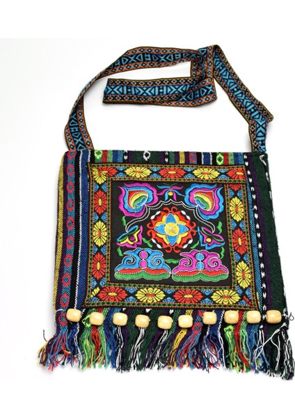 Bohemian Moda Omuz Çantası Sling Crossbody Çanta Parti Alışverişi Için Mavi 28.5cm
