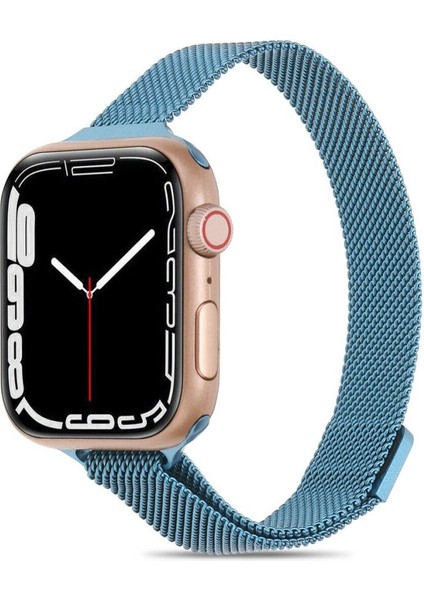 Apple Watch 4 5 6 7 8 Ultra 42MM 44MM 45MM Slim Metal Hasır Kordon