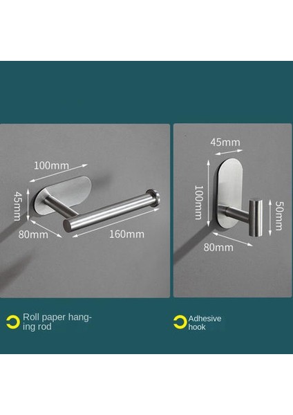 4pcs Paslanmaz Çelik Banyo Havlu Rafı Banyo Havlu Çubuğu Yumruksuz Doku Rafı (Yurt Dışından)
