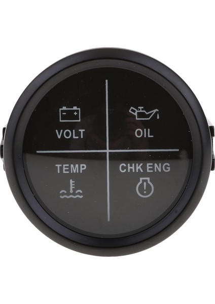 52MM 2 "4 LED Alarm Ölçer Volt Yağ Sıcaklığı Chk Eng Gösterge Siyah Yüz Siyah Siyah (Yurt Dışından) fırsatları