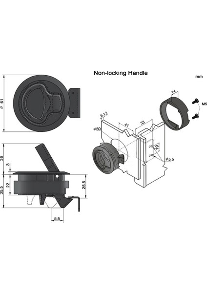 4 Parça Tekne 2 "kilitleme Naylon Floş Çekme Slam Mandalı Hatch Lift (Yurt Dışından)