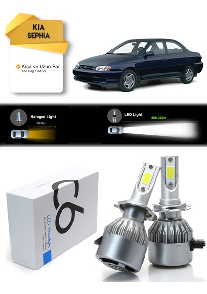 Kia Sephia Uzun Far Kısa Far Şimşek Etkili LED Xenon
