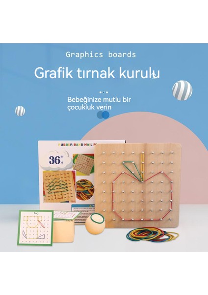 Ahşap Delikli Pano Blok Grafik Eşleştirme Çocuk Eğitim Oyuncağı - Kahverengi (Yurt Dışından)