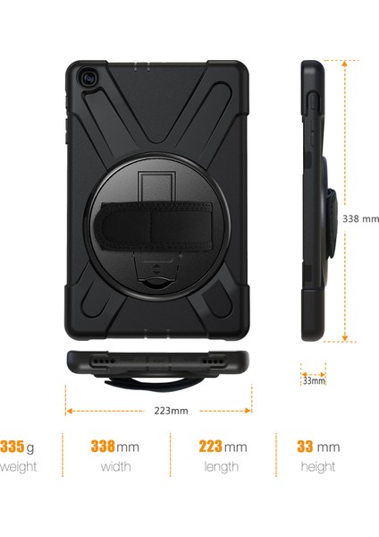 Galaxy Tab A İçin Darbeye Dayanıklı Tablet Kılıfı - Siyah (Yurt Dışından) modelleri
