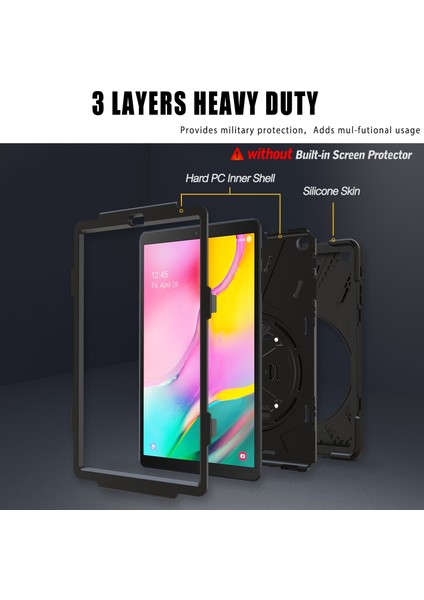 Galaxy Tab A İçin Darbeye Dayanıklı Tablet Kılıfı - Siyah (Yurt Dışından) indirimleri