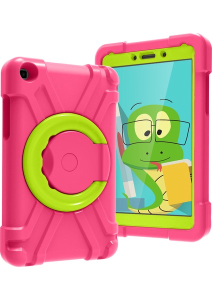 Galaxy Tab A İçin Darbeye Dayanıklı Tablet Kılıfı - Pembe - Yeşil (Yurt Dışından)