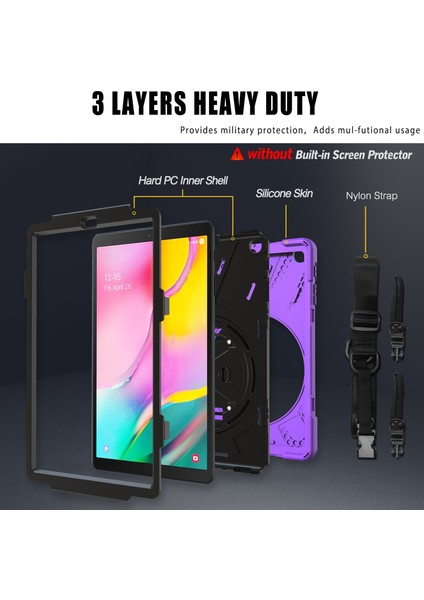 Galaxy Tab A İçin Darbeye Dayanıklı Tablet Kılıfı - Mor (Yurt Dışından) fırsatları