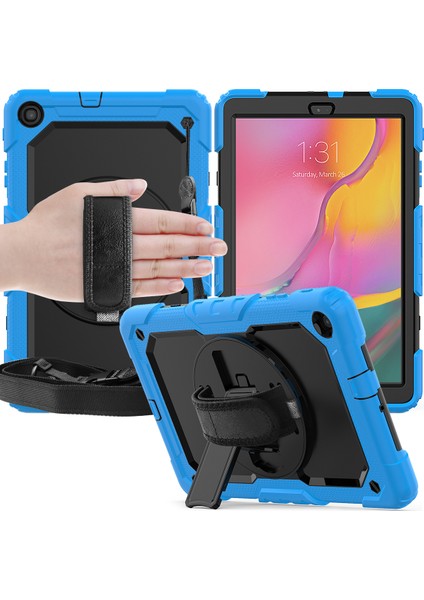 Galaxy Tab A İçin Darbeye Dayanıklı Tablet Kılıfı - Mavi - Siyah (Yurt Dışından) fırsatları