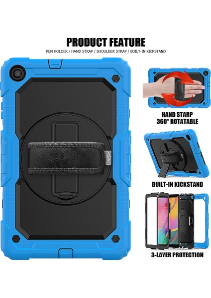 Galaxy Tab A İçin Darbeye Dayanıklı Tablet Kılıfı - Mavi - Siyah (Yurt Dışından) indirimleri