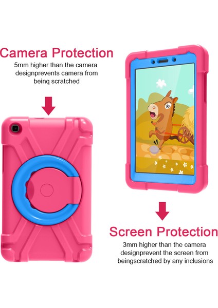 Galaxy Tab A İçin Darbeye Dayanıklı Tablet Kılıfı - Pembe - Mavi (Yurt Dışından) fiyatları