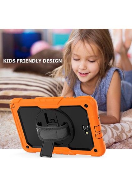 Galaxy Tab A İçin Darbeye Dayanıklı Tablet Kılıfı - Turuncu - Siyah (Yurt Dışından) fırsatları
