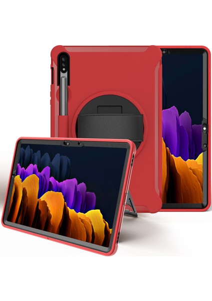 Galaxy Tab S7 İçin Tablet Kılıfı - Kırmızı (Yurt Dışından) fiyatları