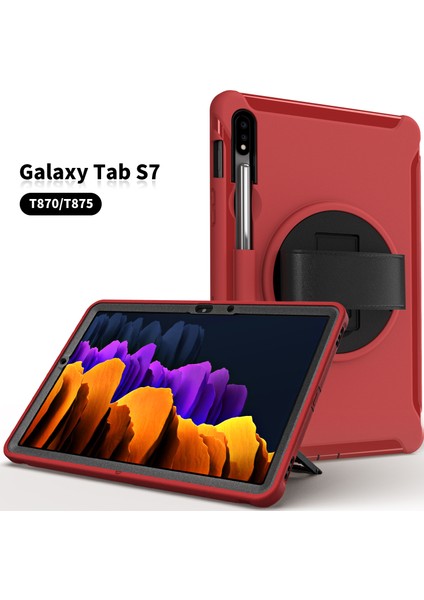Galaxy Tab S7 İçin Tablet Kılıfı - Kırmızı (Yurt Dışından) fırsatları