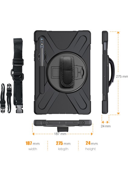 Galaxy Tab S7 İçin Tablet Kılıfı - Siyah (Yurt Dışından) indirimleri