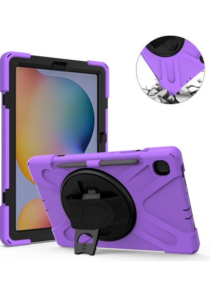 Galaxy Tab S6 Lite İçin Darbeye Dayanıklı Tablet Kılıfı - Mor (Yurt Dışından)