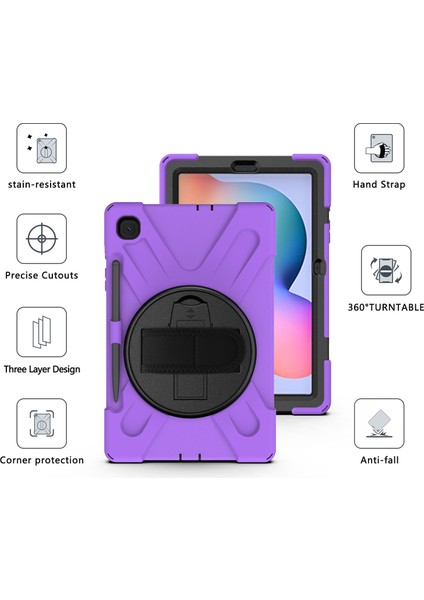 Galaxy Tab S6 Lite İçin Darbeye Dayanıklı Tablet Kılıfı - Mor (Yurt Dışından) fiyatları