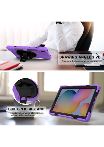 Galaxy Tab S6 Lite İçin Darbeye Dayanıklı Tablet Kılıfı - Mor (Yurt Dışından) modelleri