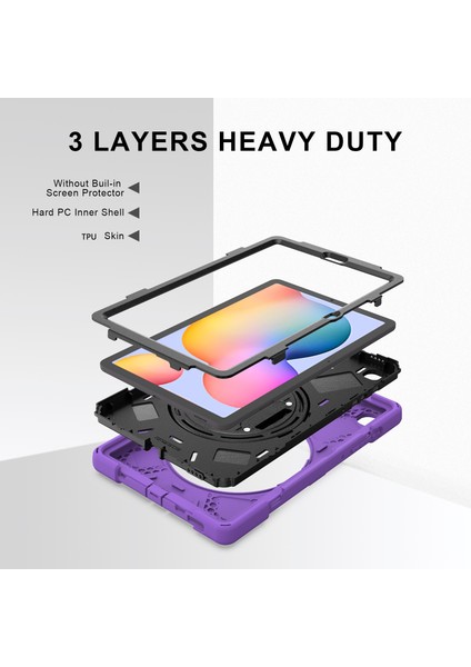 Galaxy Tab S6 Lite İçin Darbeye Dayanıklı Tablet Kılıfı - Mor (Yurt Dışından) fırsatları