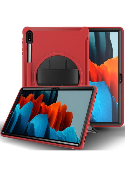 Galaxy Tab S7 Plus İçin Tablet Kılıfı - Kırmızı (Yurt Dışından)