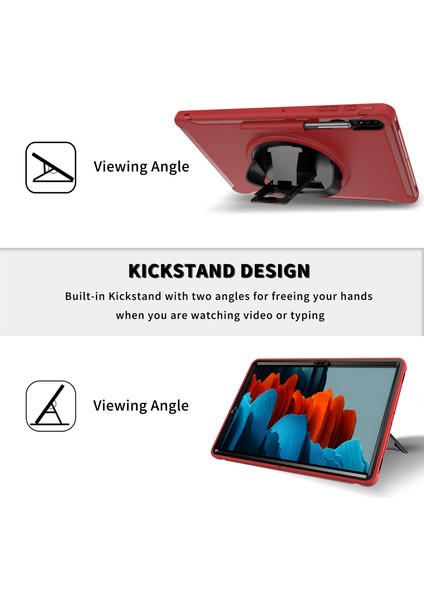 Galaxy Tab S7 Plus İçin Tablet Kılıfı - Kırmızı (Yurt Dışından) modelleri