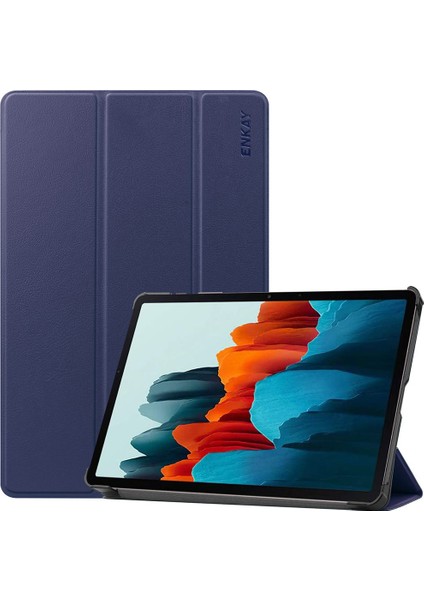 Galaxy Tab S7 İçin Tablet Kılıfı - Koyu Mavi (Yurt Dışından)