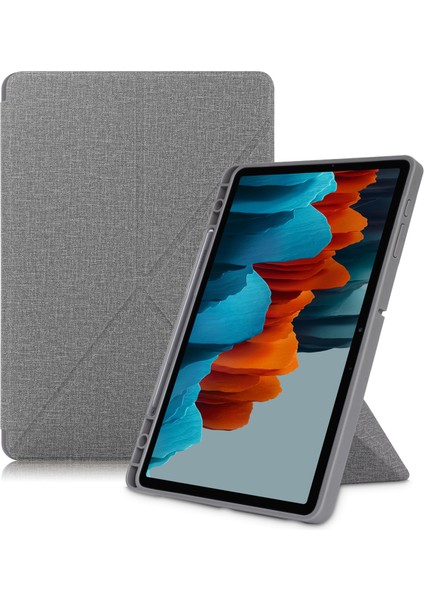 Galaxy Tab S7 Plus İçin Tablet Kılıfı - Gri (Yurt Dışından)