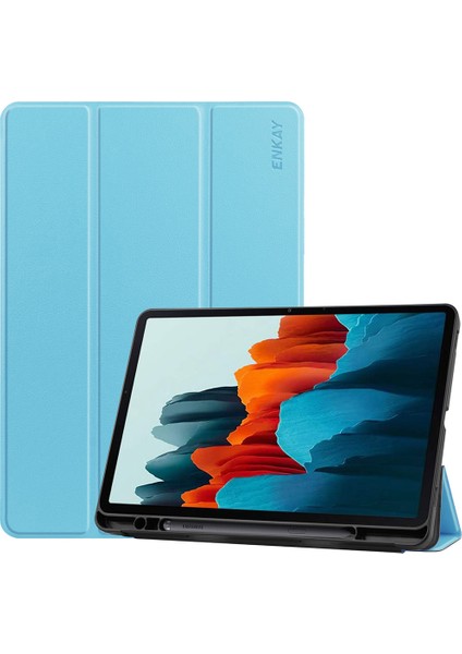 Galaxy Tab S7 İçin Tablet Kılıfı - Açık Mavi (Yurt Dışından)