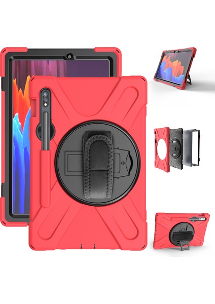 Galaxy Tab S7 İçin Tablet Kılıfı - Kırmızı (Yurt Dışından)