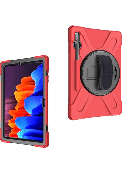 Galaxy Tab S7 Plus İçin Tablet Kılıfı - Kırmızı (Yurt Dışından)