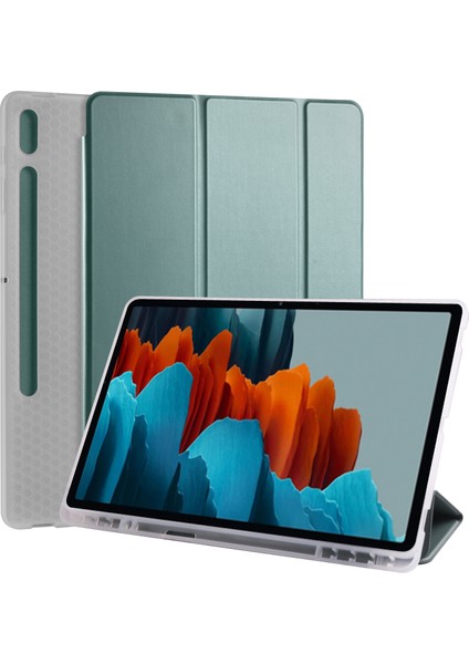 Galaxy Tab S7 Plus İçin Tablet Kılıfı - Yeşil (Yurt Dışından)