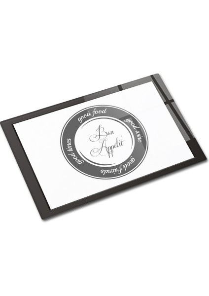Cam Kesme Tahtası - Cam Kesme Tablası | Good Food - Beyaz Fon | 20 cm x 30 cm modelleri