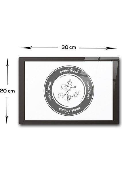 Cam Kesme Tahtası - Cam Kesme Tablası | Good Food - Beyaz Fon | 20 cm x 30 cm fırsatları
