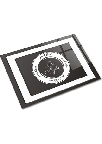 Cam Kesme Tahtası - Cam Kesme Tablası | Good Food - Siyah Fon | 30 cm x 40 cm modelleri