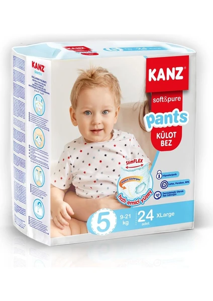 Bebek Külot Bez No:5 Xlarge 9-21 kg 24'lü