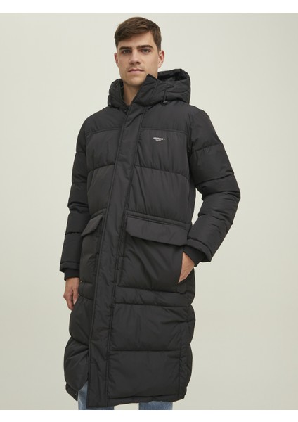 Kapüsonlu Uzun Puffer Mont-12215143