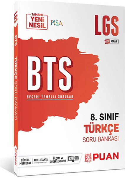 Puan Yayınları 8. Sınıf LGS Türkçe BTS Beceri Temelli Soru Bankası (Ciltli)