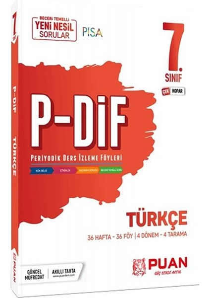 7. Sınıf Türkçe PDİF Konu Anlatım Föyleri (Ciltli)