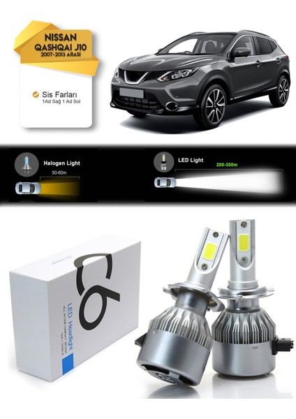 Nissan Qashqai J10 Sis Farı LED Xenon Şimşek Etkili 2007-2013 Arası