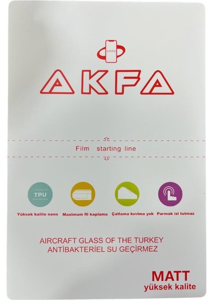 Samsung Galaxy Tab A8 2018 Akfa Nano Mat Ekran Koruyucu