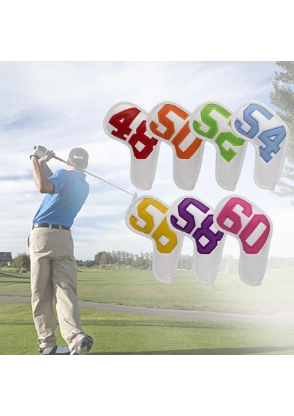 7 Adet Kalınlığında Golf Demir Başlık Golf Kulübü Kafa Kapağı Set Koruyucu Kollar Beyaz (Yurt Dışından) indirimleri