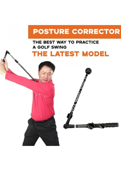 Golf Swing Trainer Düzeltici Hareket Hizalama Eğitim Uygulaması Siyah (Yurt Dışından) indirimleri