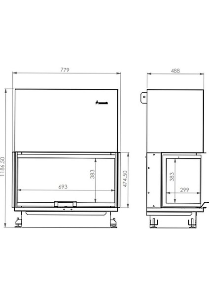 Crystal 80 Eco 3 Tarafı Açık Ithal Şömine Haznesi fiyatları