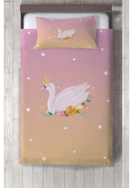 Çocuk Odası Bebek Odası Kuğu Desen Yatak Örtüsü