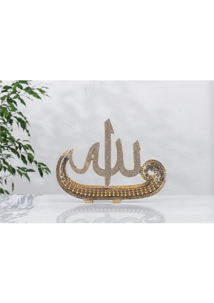 Vav Lafız Esmaül Hüsna - Altın Renk Büyük Boy 39 x 31 cm
