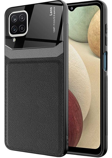 Galaxy A12 Kılıf ​zore Emiks Deri Görünümlü Kılıf