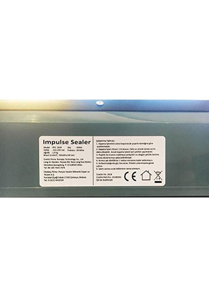 PFS-300P Poşet Ağzı Kapama Yapıştırma Kapatma Makinesi, 30 Cm, Siyah